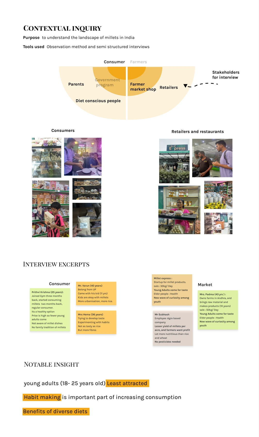 At the counter, documented during the contextual inquiry