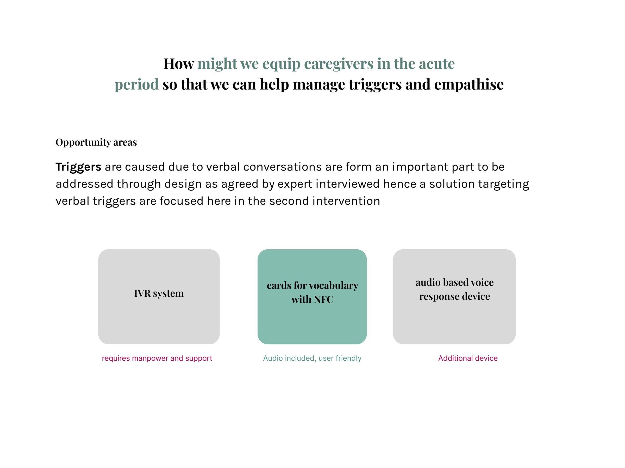 Comparing IVR, NFC vocabulary cards and an audio device