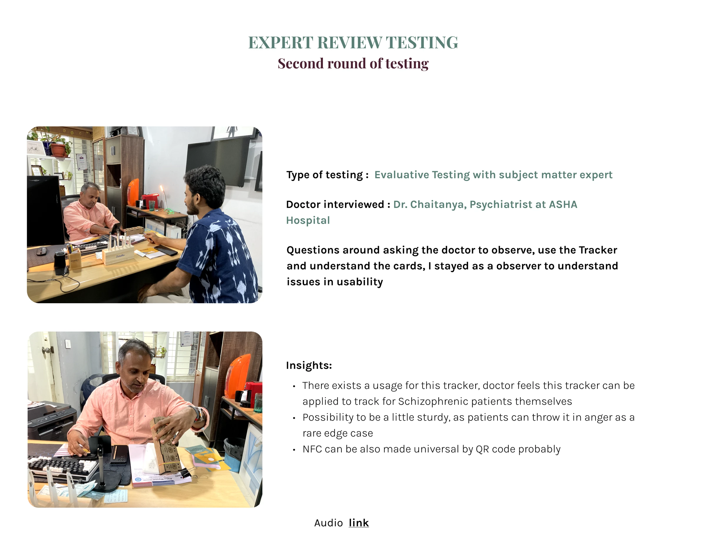 Second expert-review session and recorded feedback.