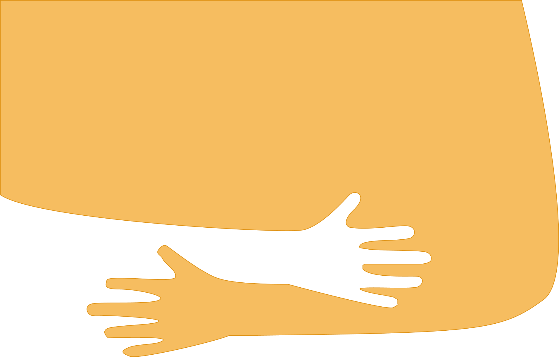 The original Sahay artwork: two embracing arms in amber, with the surrounding space left transparent