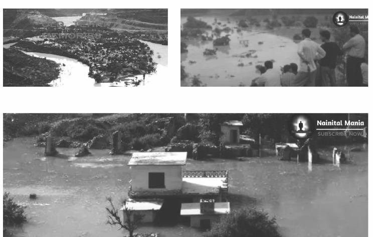 Photographs of Old Tehri going under water as the reservoir rises.